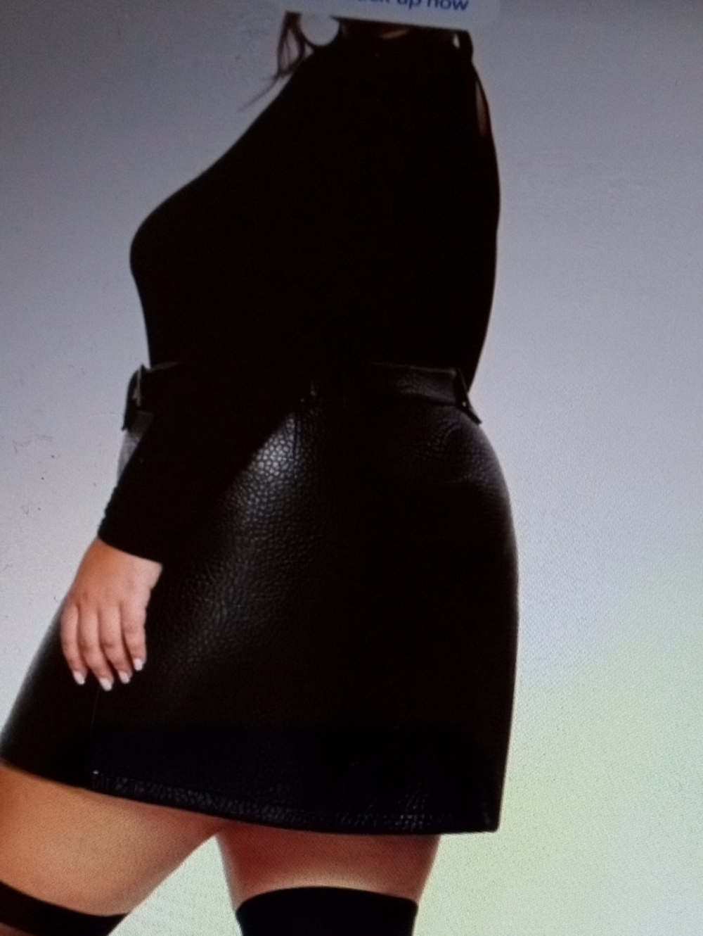 Black Faux Leather Skirt Nwot